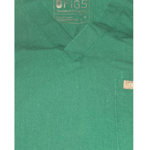 Figs Technical Collection Green Scrub Top Size Medium - Picture 7 of 7